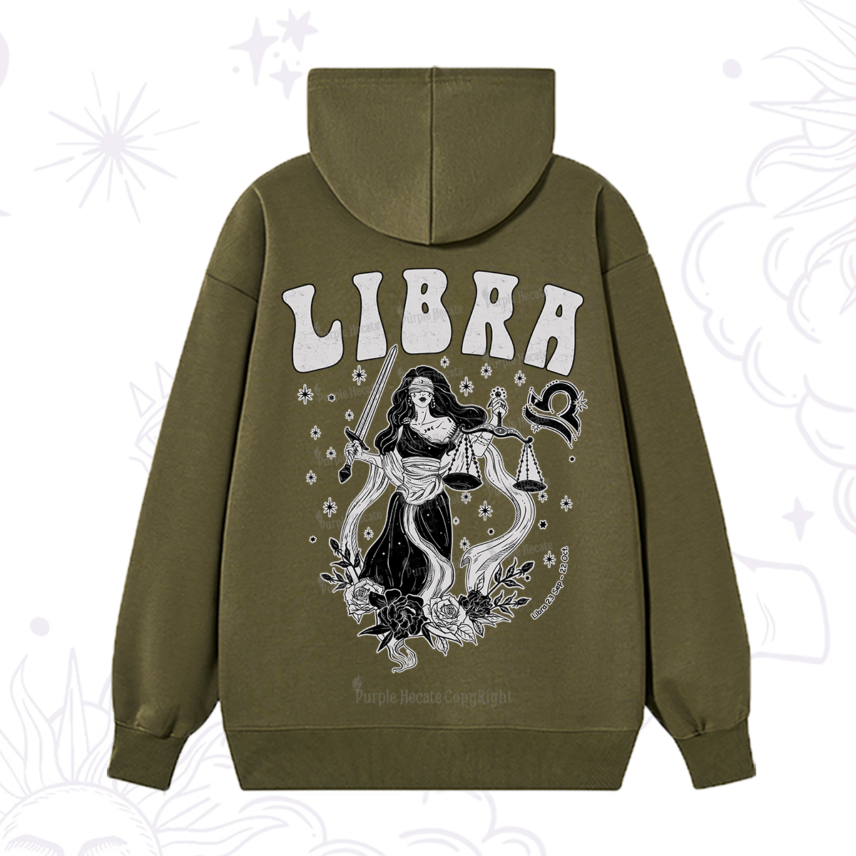 Purplehecate Libra Zodiac Glyphs Hoodie