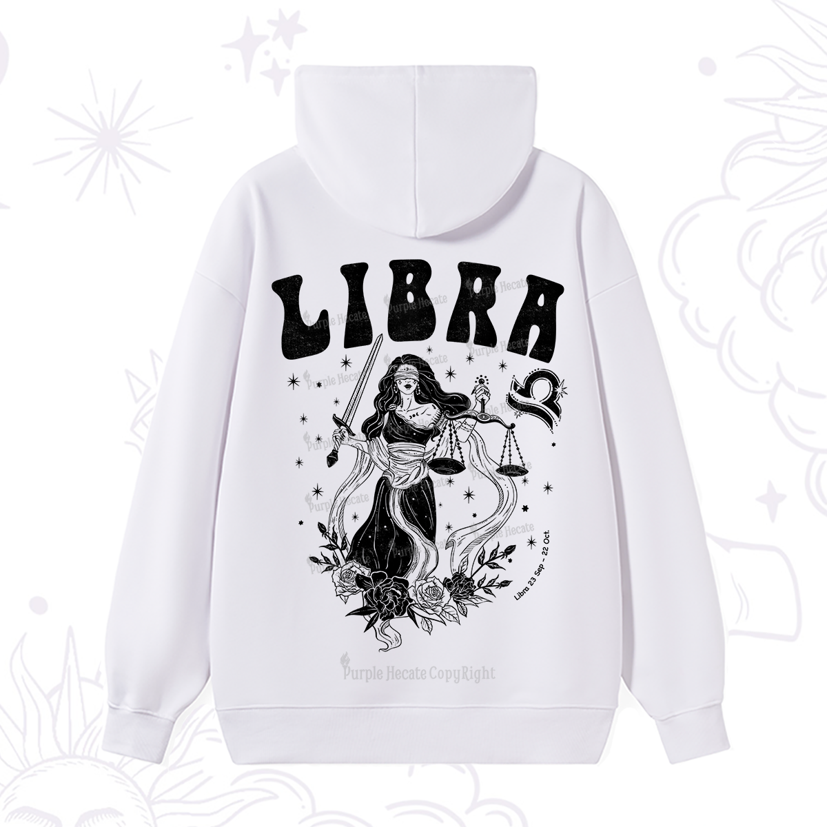 Purplehecate Libra Zodiac Glyphs Hoodie