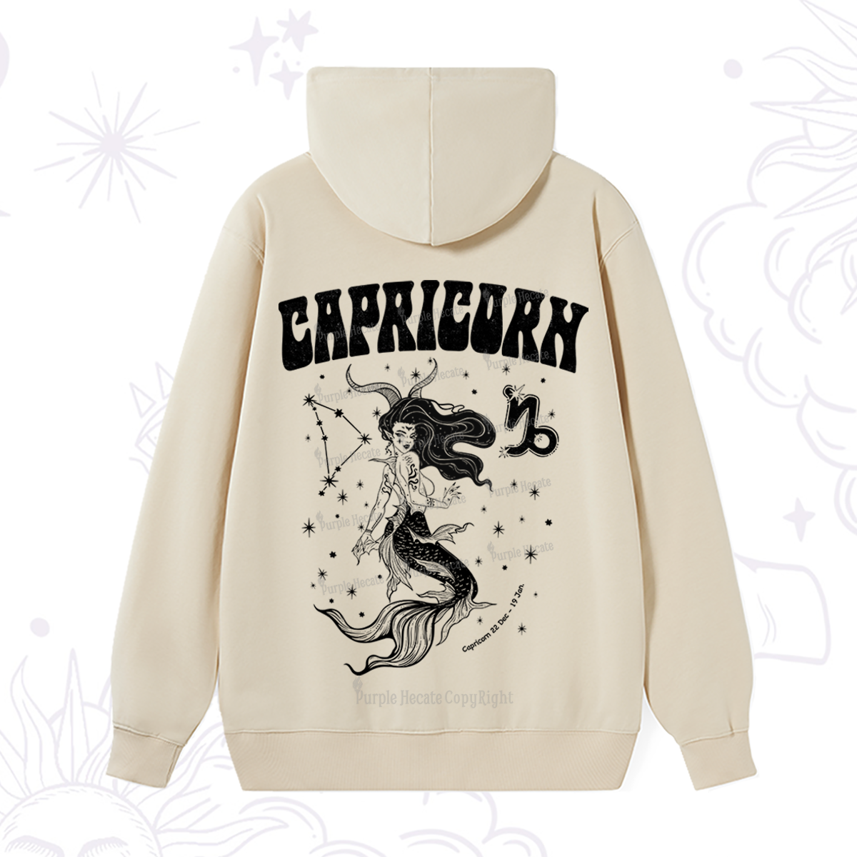 Purplehecate Capricorn Zodiac Glyphs Hoodie