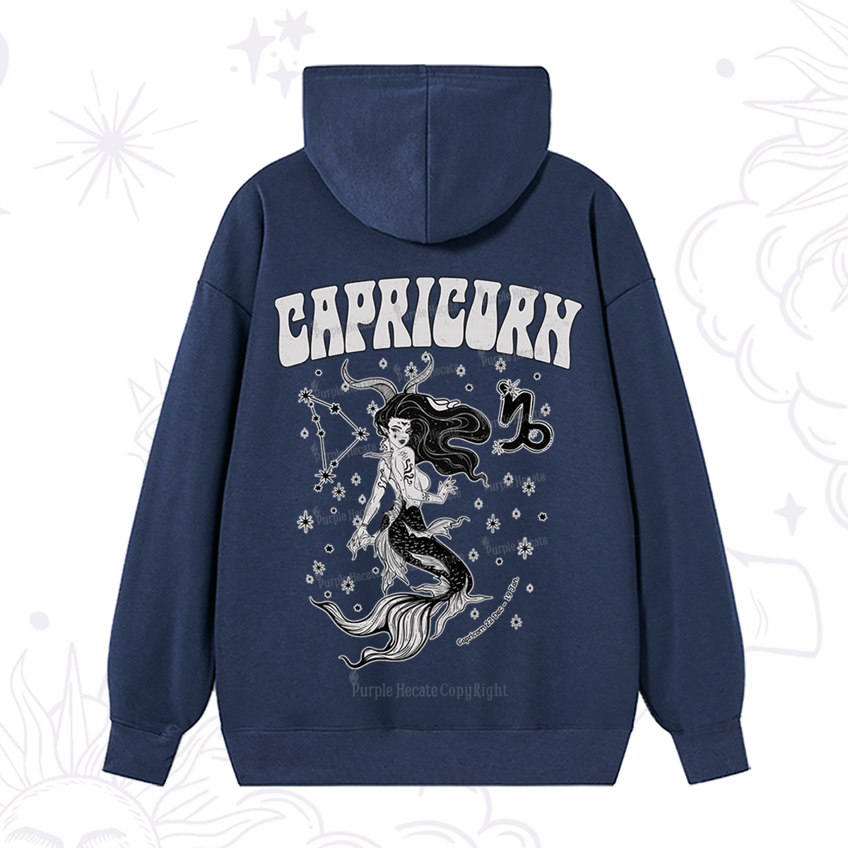 Purplehecate Capricorn Zodiac Glyphs Hoodie