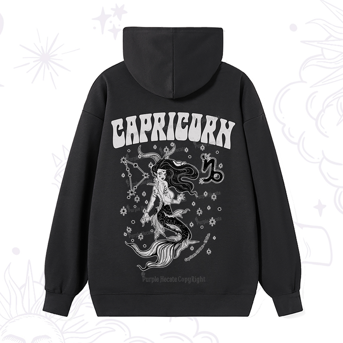 Purplehecate Capricorn Zodiac Glyphs Hoodie