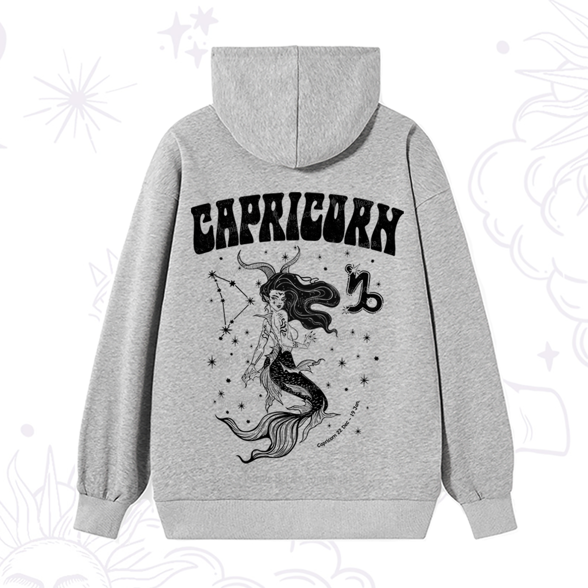 Purplehecate Capricorn Zodiac Glyphs Hoodie