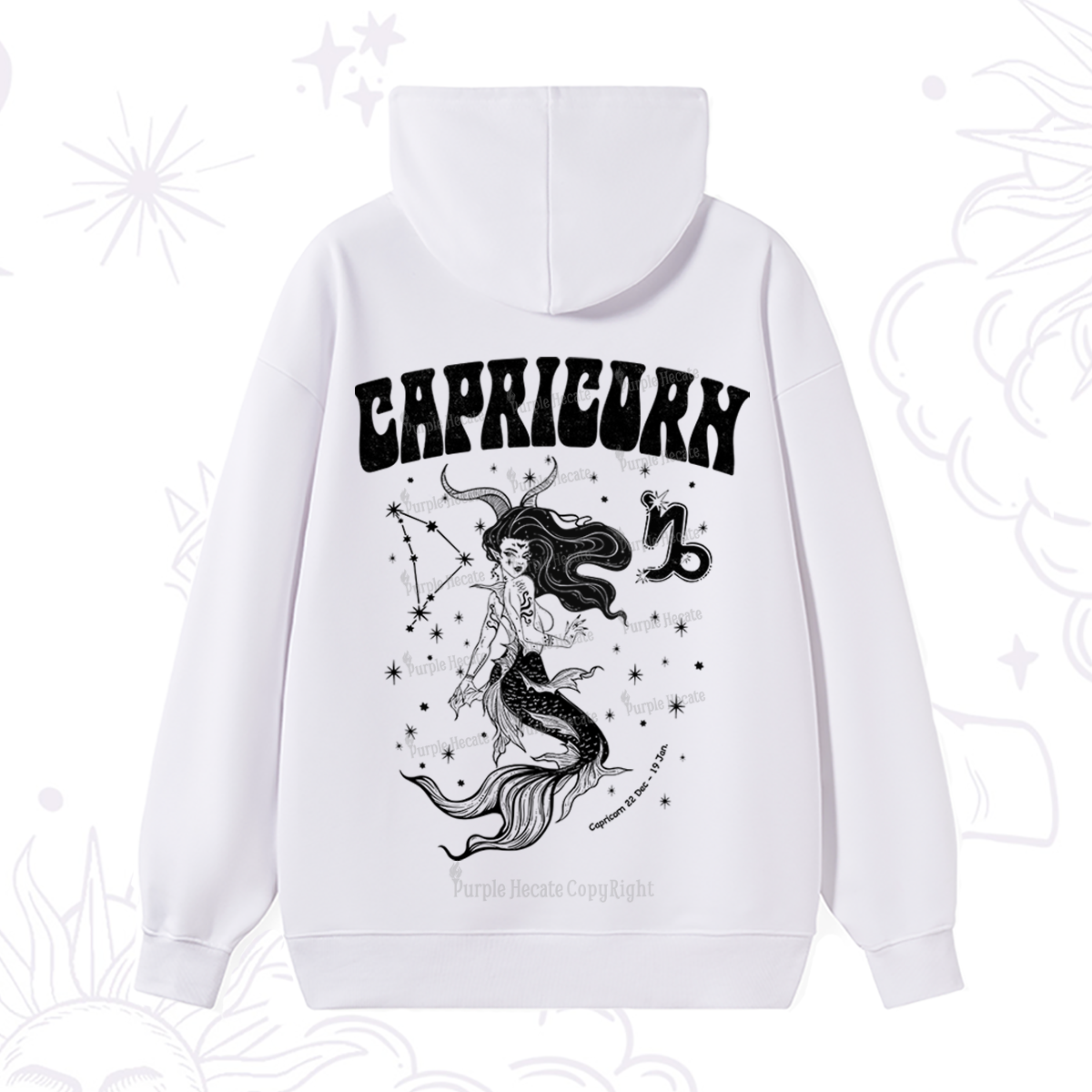 Purplehecate Capricorn Zodiac Glyphs Hoodie