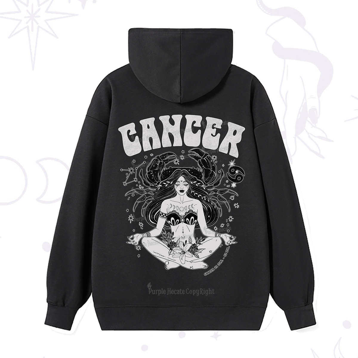 Purplehecate Cancer Zodiac Glyphs Hoodie