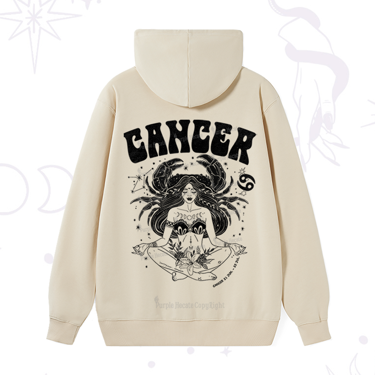 Purplehecate Cancer Zodiac Glyphs Hoodie