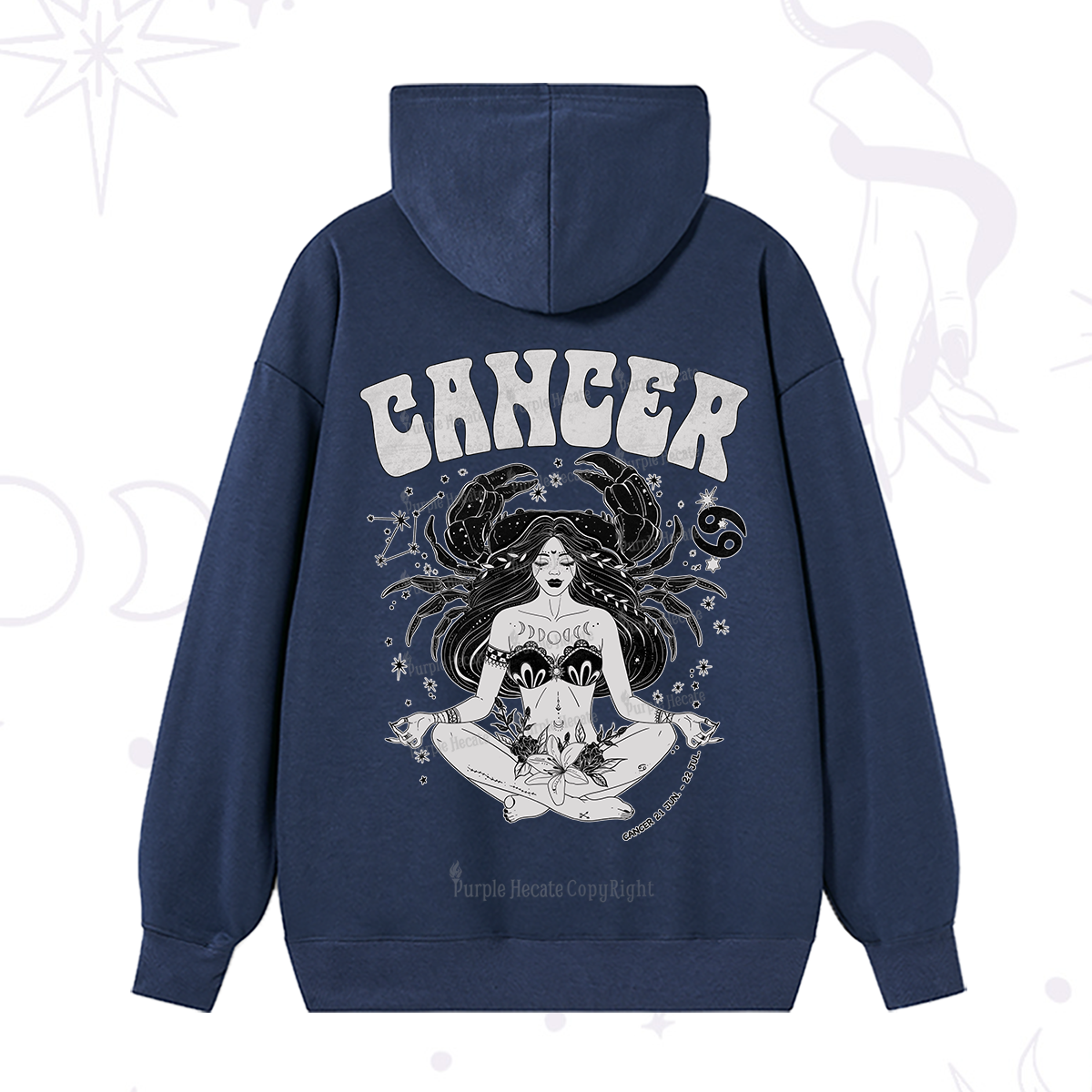 Purplehecate Cancer Zodiac Glyphs Hoodie