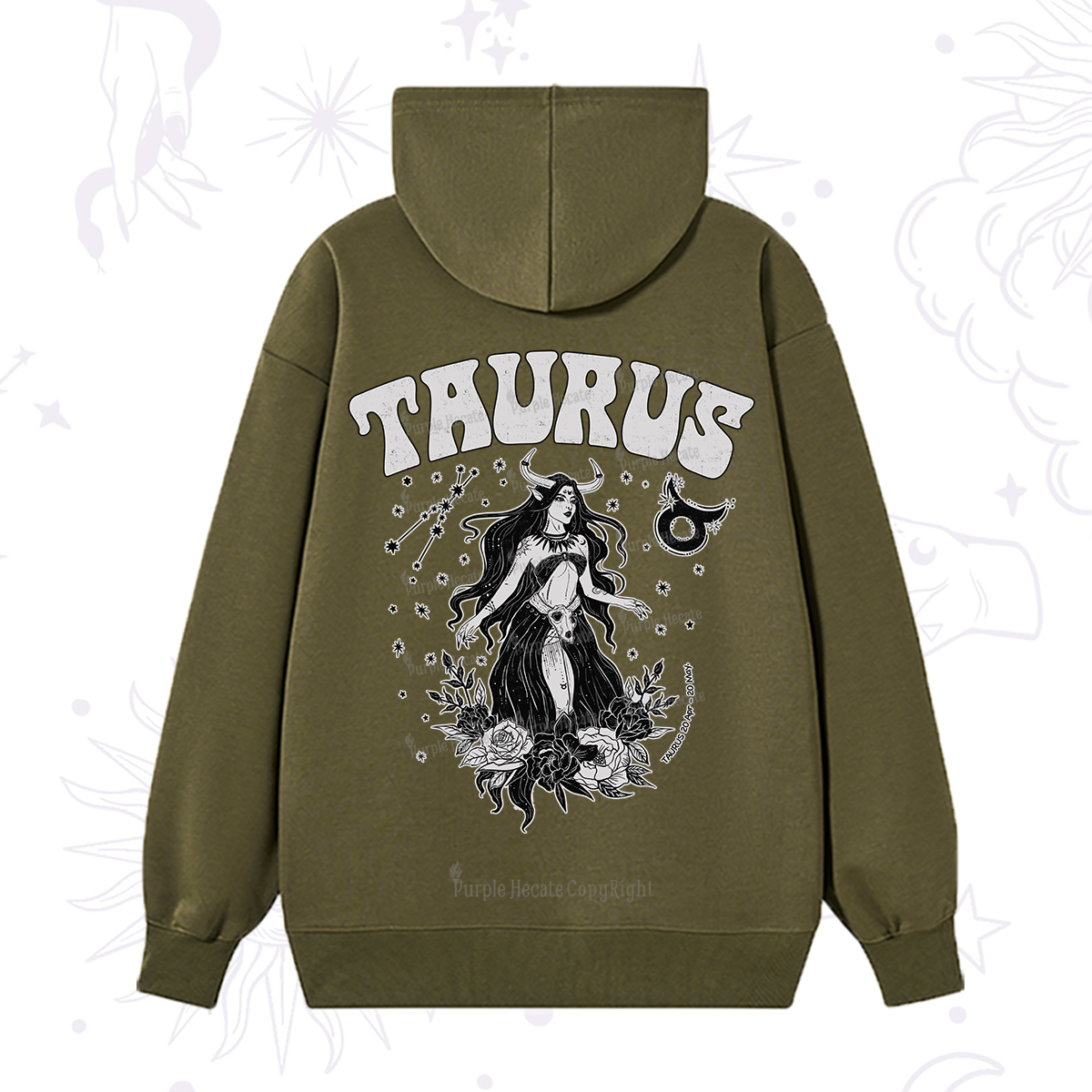 Purplehecate Taurus Zodiac Glyphs Hoodie