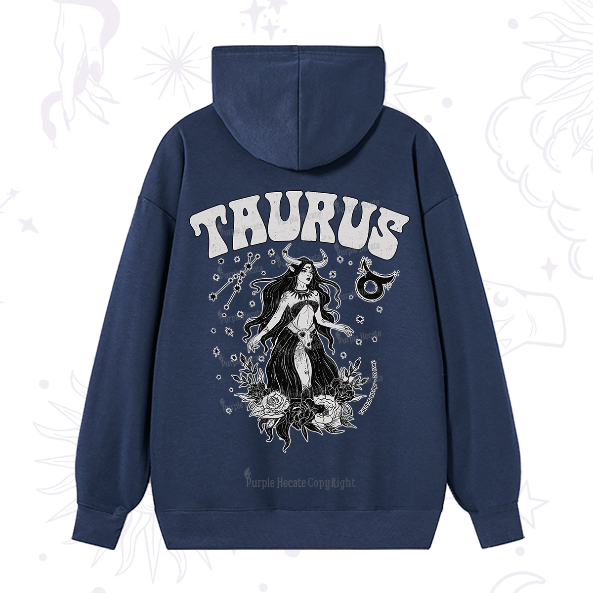 Purplehecate Taurus Zodiac Glyphs Hoodie