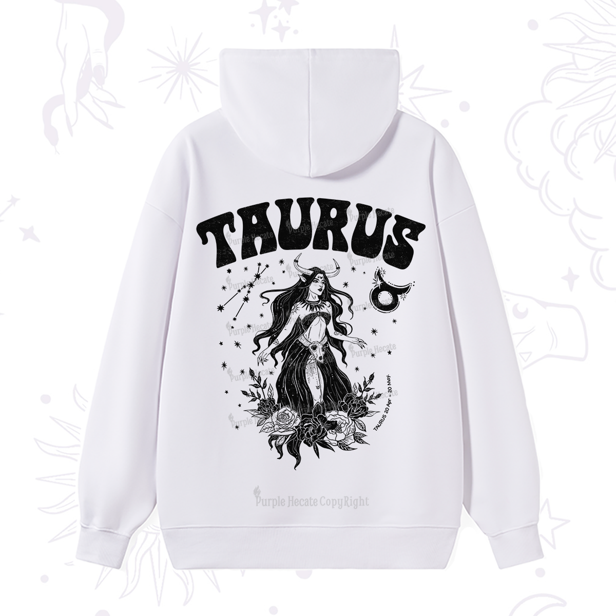 Purplehecate Taurus Zodiac Glyphs Hoodie