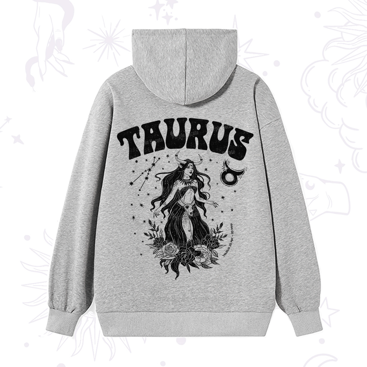 Purplehecate Taurus Zodiac Glyphs Hoodie