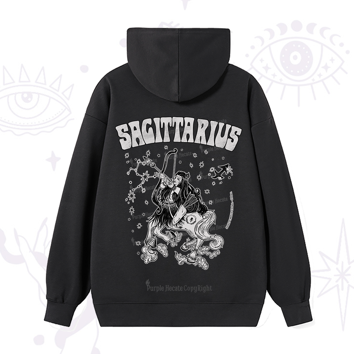 Purplehecate Sagittarius Zodiac Glyphs Hoodie