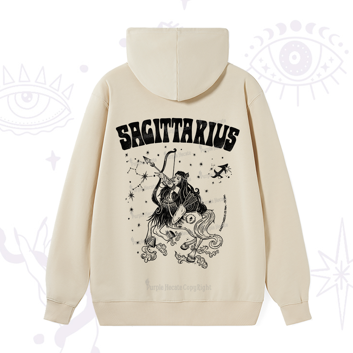 Purplehecate Sagittarius Zodiac Glyphs Hoodie