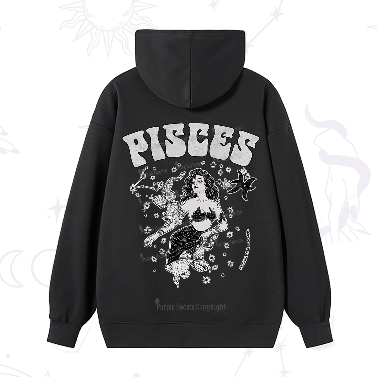 Purplehecate Pisces Zodiac Glyphs Hoodie