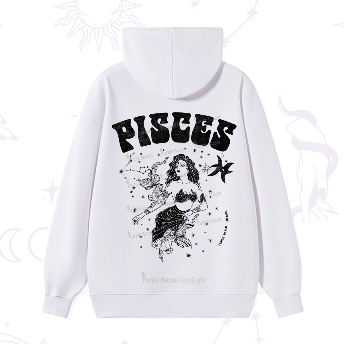 Purplehecate Pisces Zodiac Glyphs Hoodie