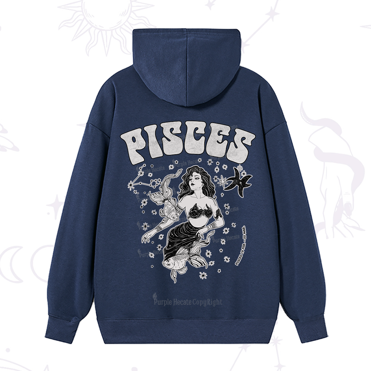 Purplehecate Pisces Zodiac Glyphs Hoodie
