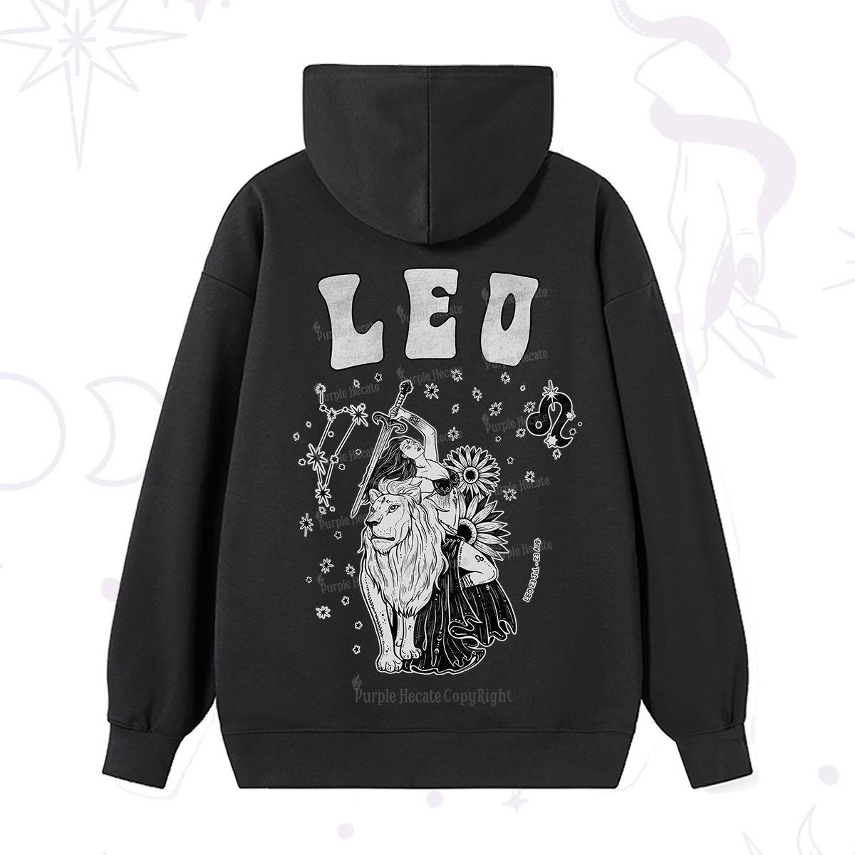 Purplehecate Leo Zodiac Glyphs  Hoodie