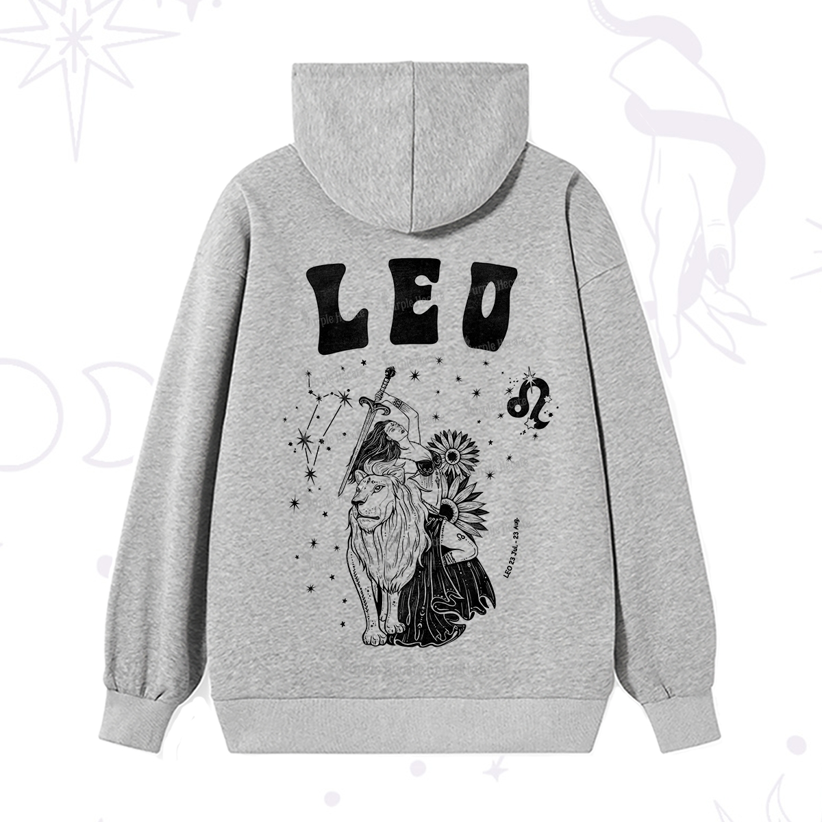 Purplehecate Leo Zodiac Glyphs  Hoodie
