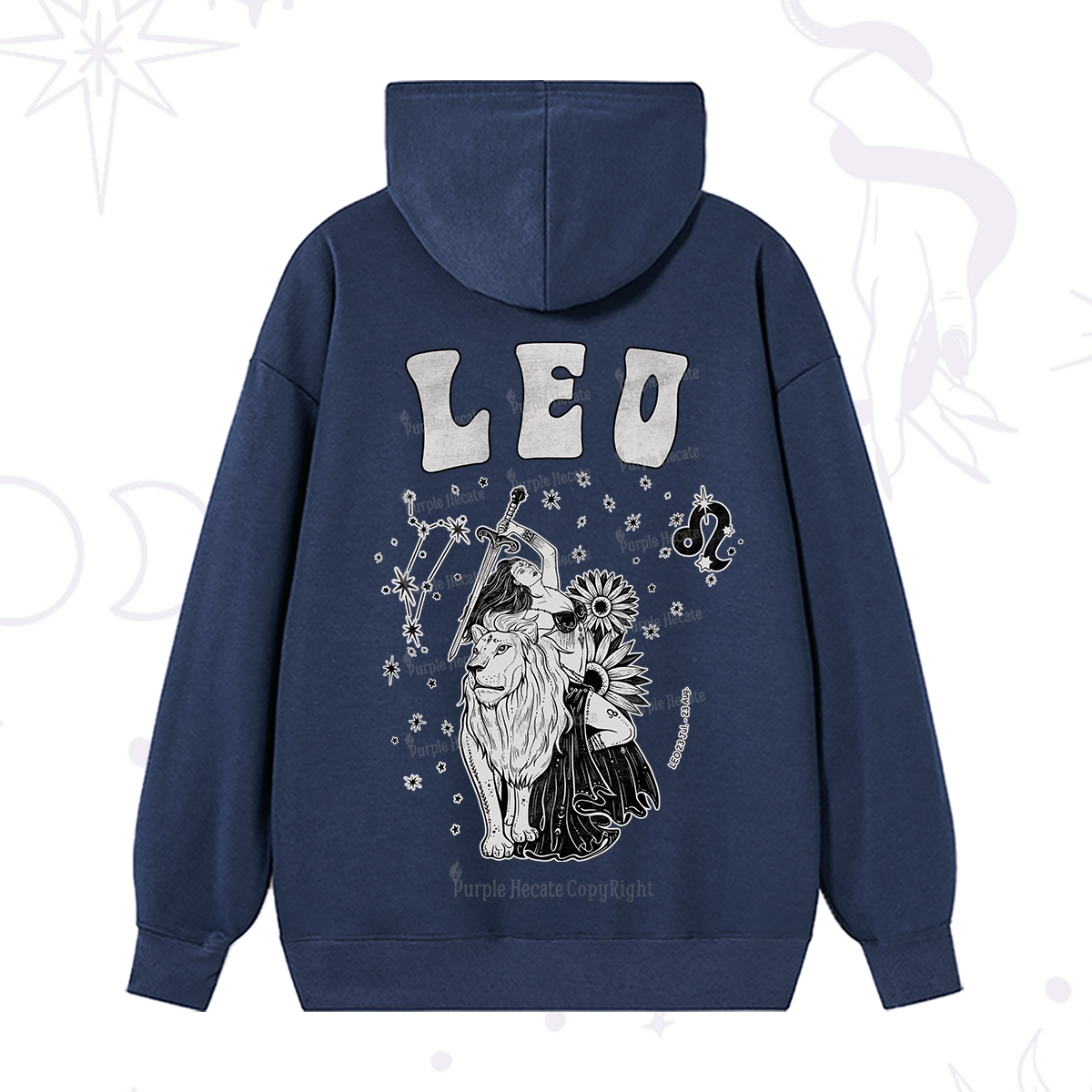 Purplehecate Leo Zodiac Glyphs  Hoodie