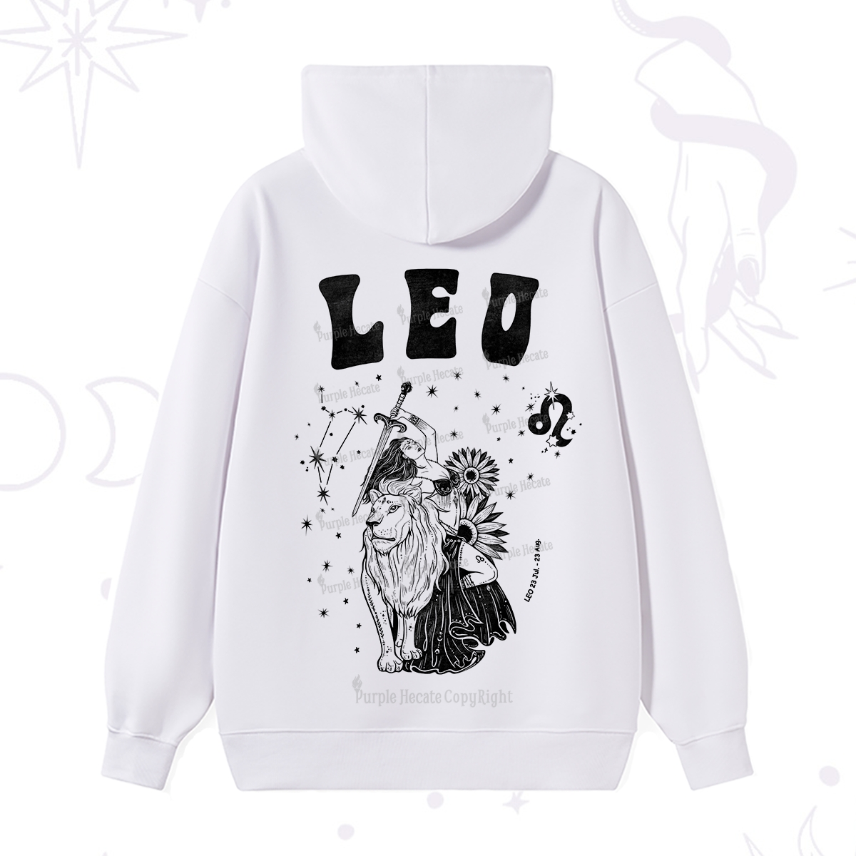 Purplehecate Leo Zodiac Glyphs  Hoodie