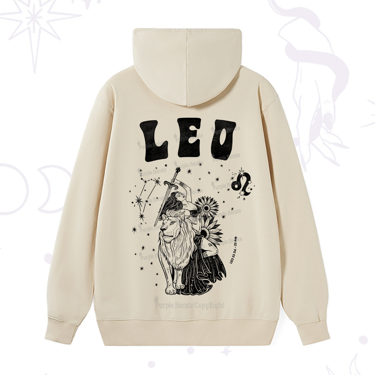 Purplehecate Leo Zodiac Glyphs  Hoodie