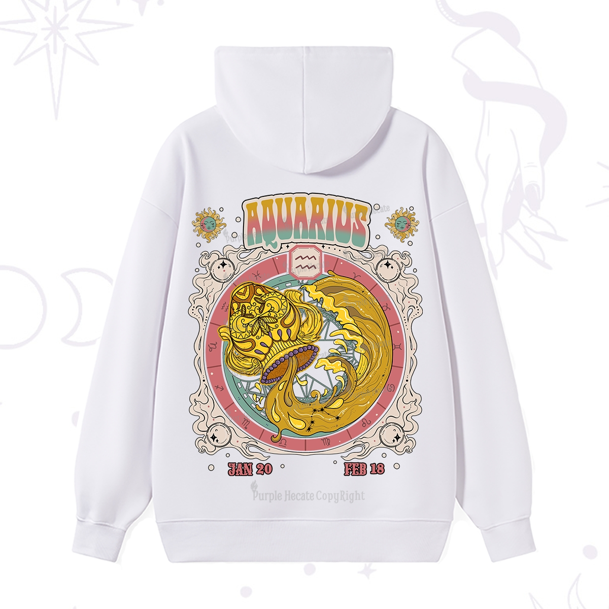 Purplehecate Aquarius Cosmic Zodiac Hoodie