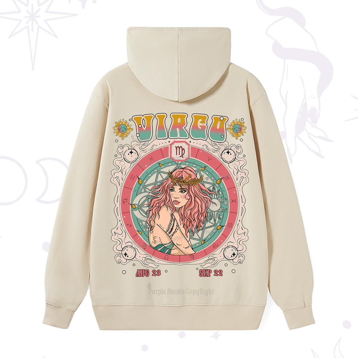 Purplehecate Virgo Cosmic Zodiac Hoodie