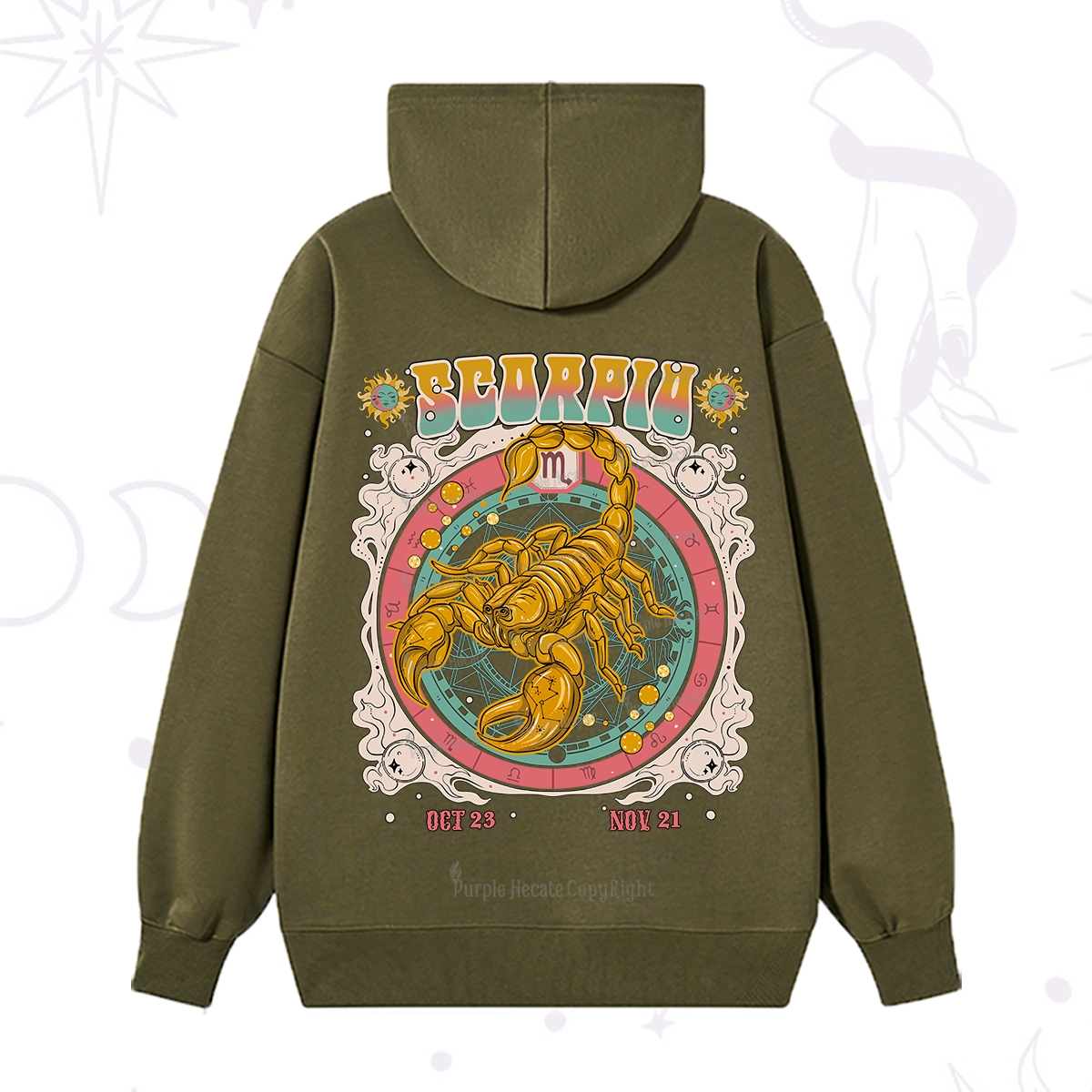 Purplehecate Scorpio Cosmic Zodiac Hoodie
