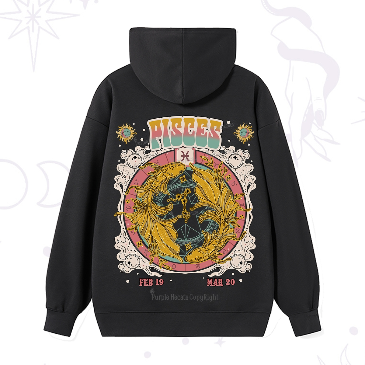 Purplehecate Pisces Cosmic Zodiac Hoodie