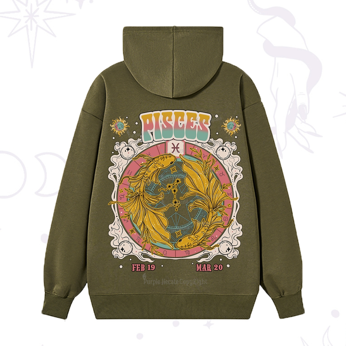 Purplehecate Pisces Cosmic Zodiac Hoodie
