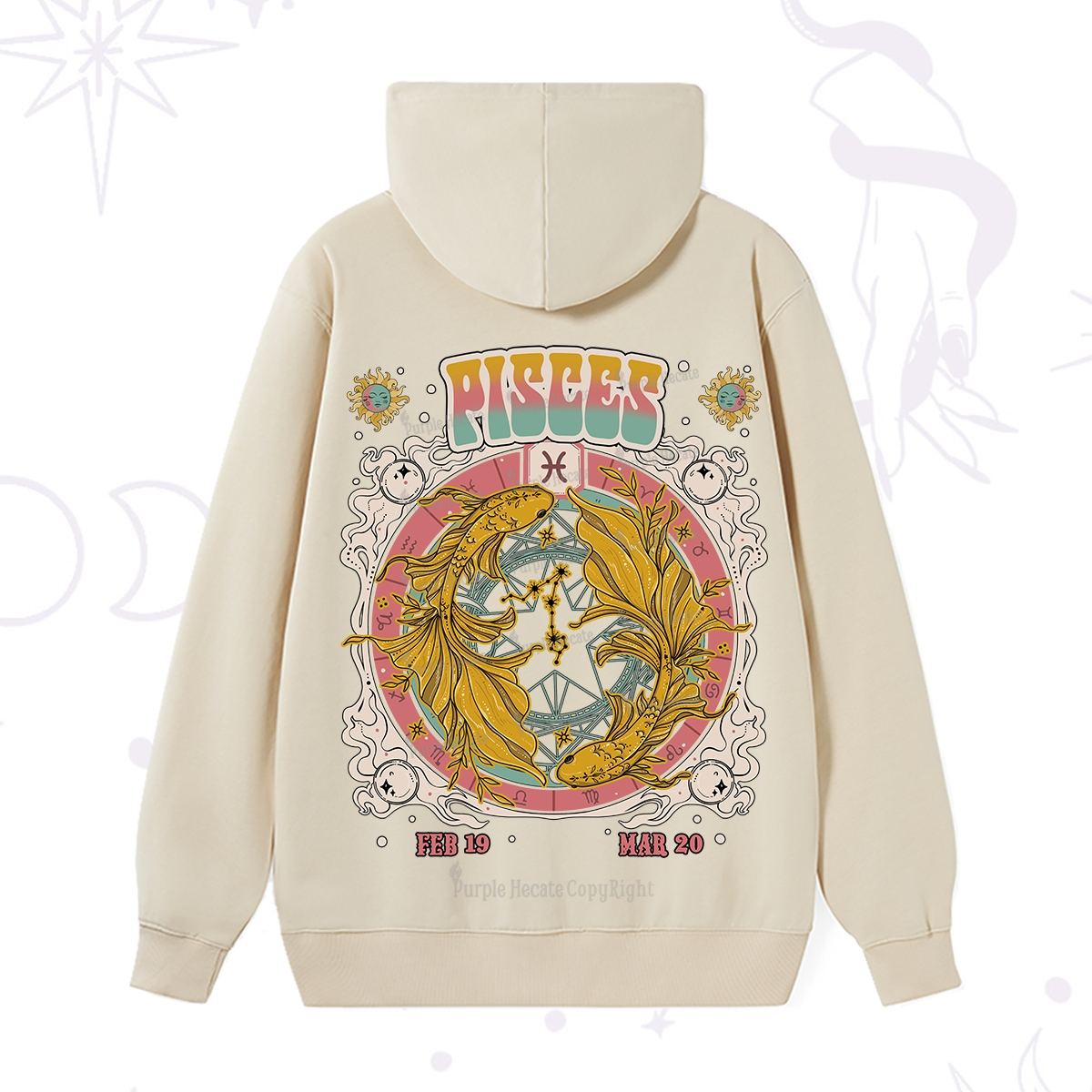 Purplehecate Pisces Cosmic Zodiac Hoodie