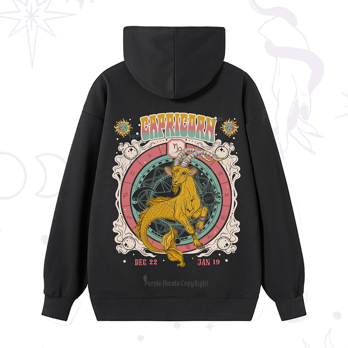 Purplehecate Capricorn Cosmic Zodiac Hoodie
