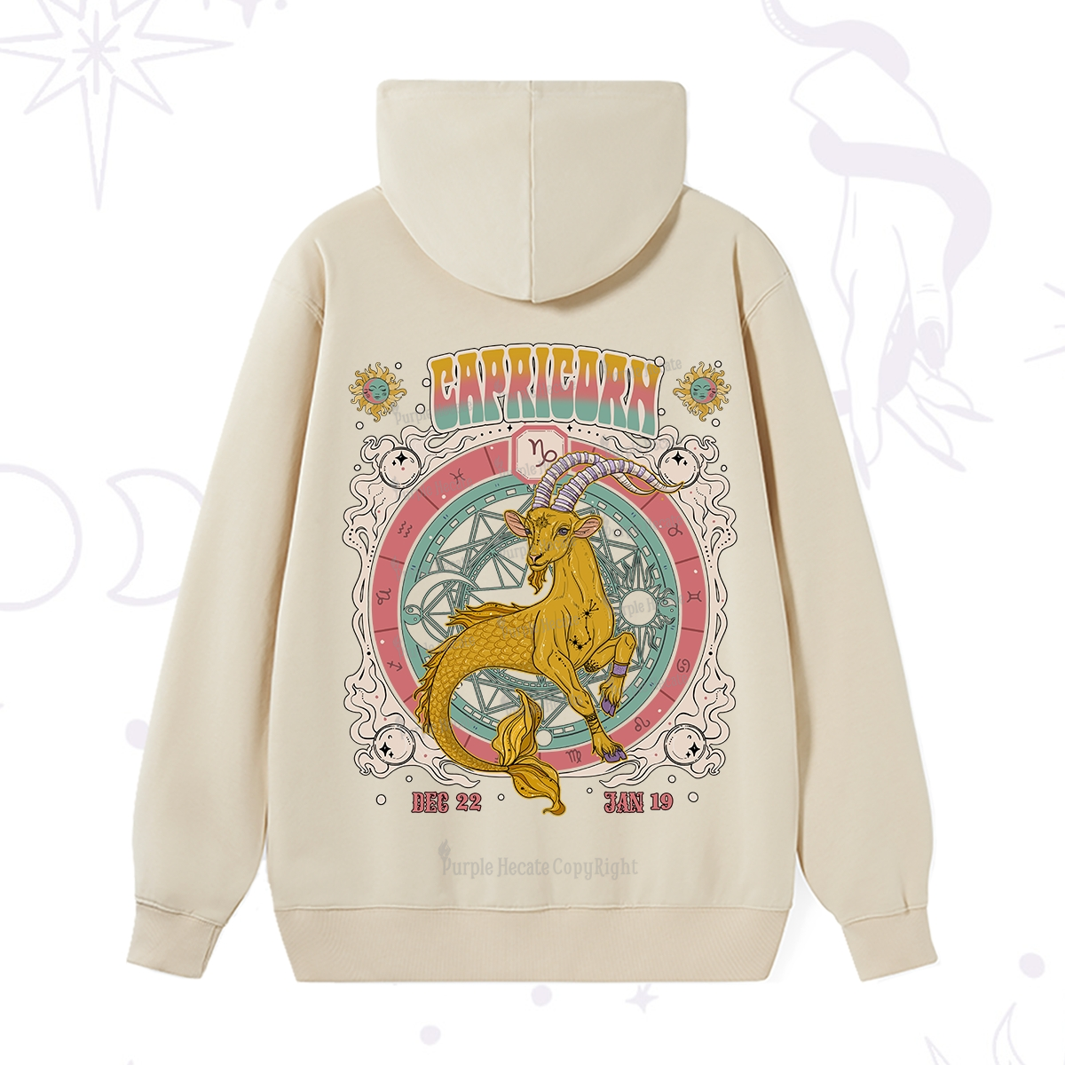 Purplehecate Capricorn Cosmic Zodiac Hoodie