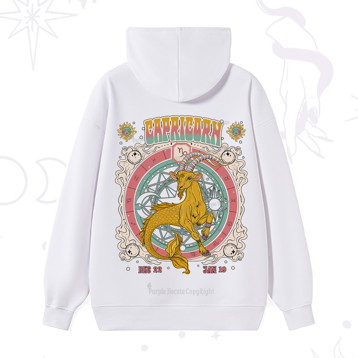 Purplehecate Capricorn Cosmic Zodiac Hoodie
