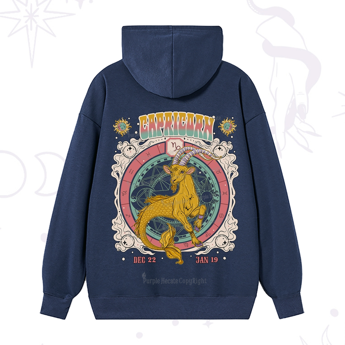 Purplehecate Capricorn Cosmic Zodiac Hoodie