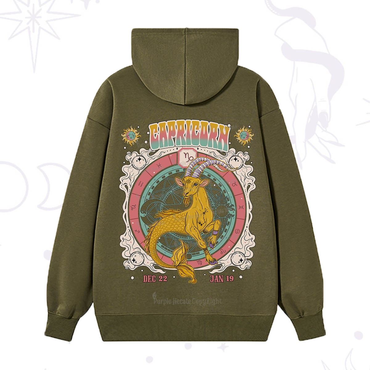Purplehecate Capricorn Cosmic Zodiac Hoodie