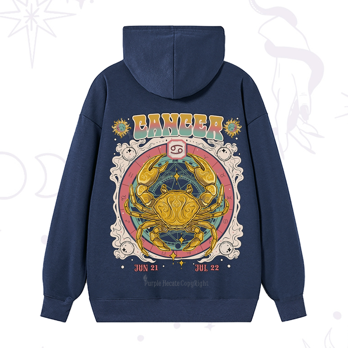 Purplehecate Cancer Cosmic Zodiac Hoodie