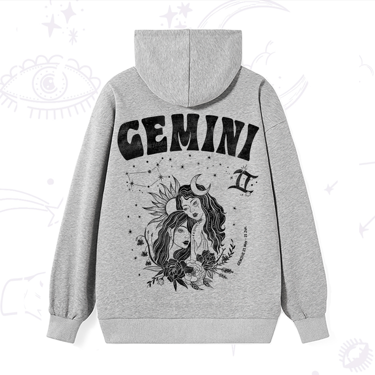 Purplehecate Gemini Zodiac Glyphs  Hoodie