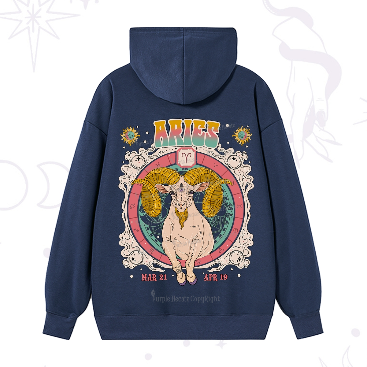 Purplehecate Aries Cosmic Zodiac Hoodie