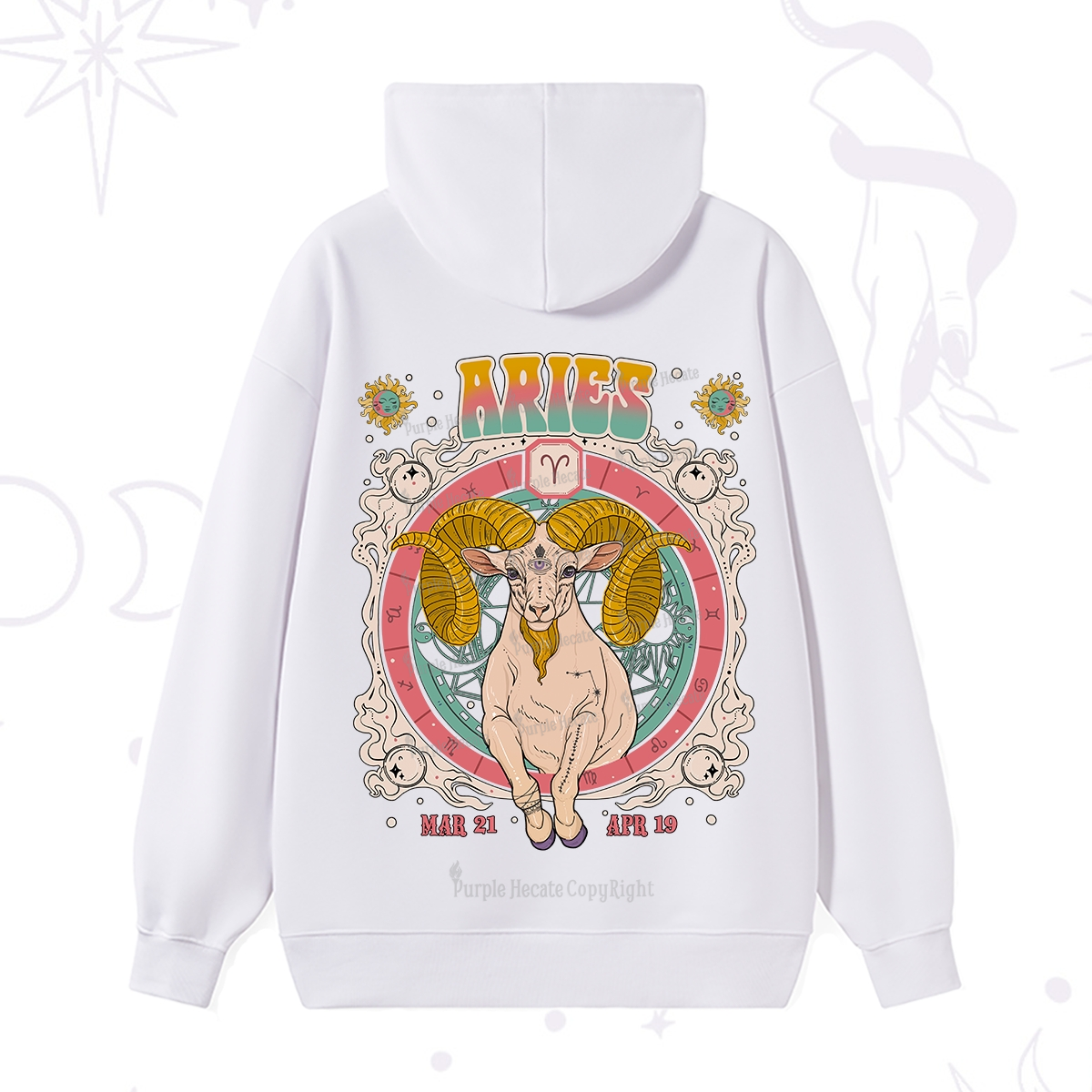 Purplehecate Aries Cosmic Zodiac Hoodie