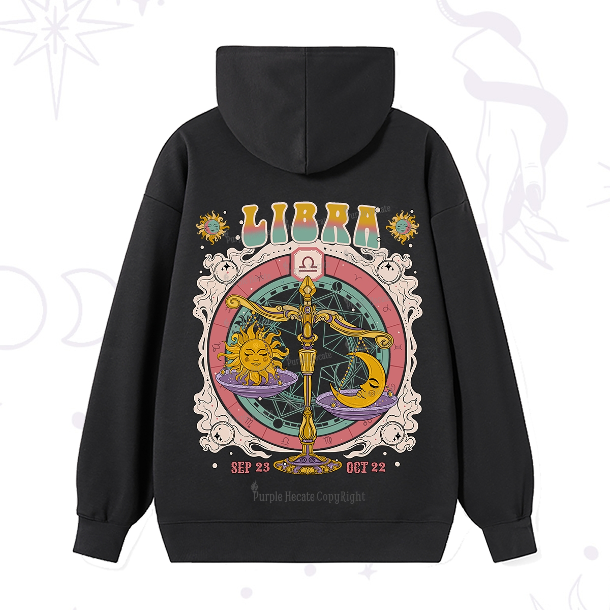 Purplehecate Libra Cosmic Zodiac Hoodie