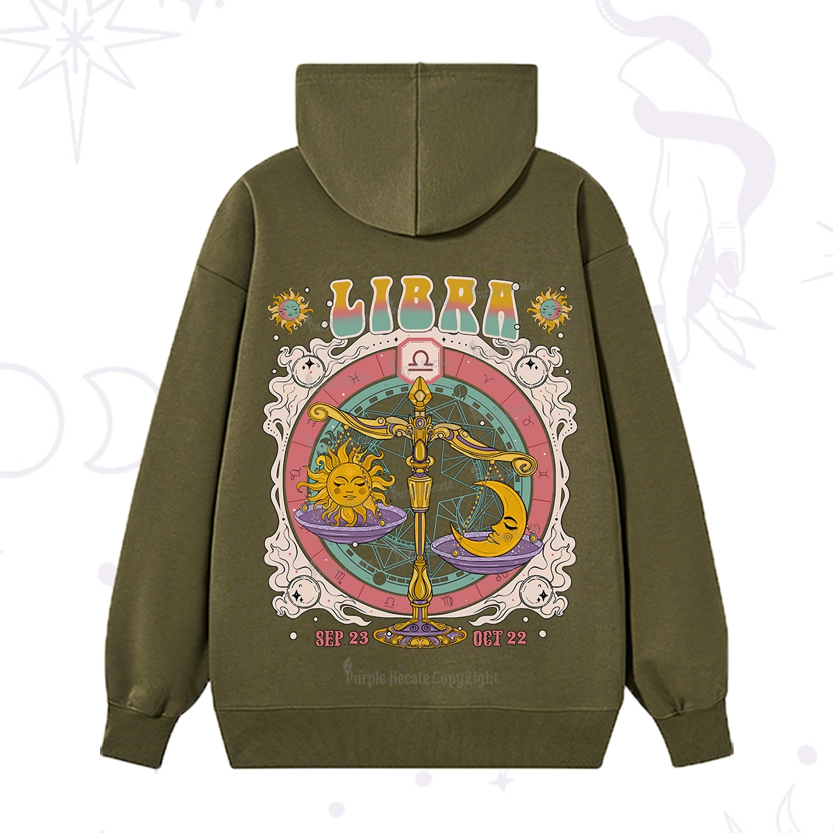 Purplehecate Libra Cosmic Zodiac Hoodie