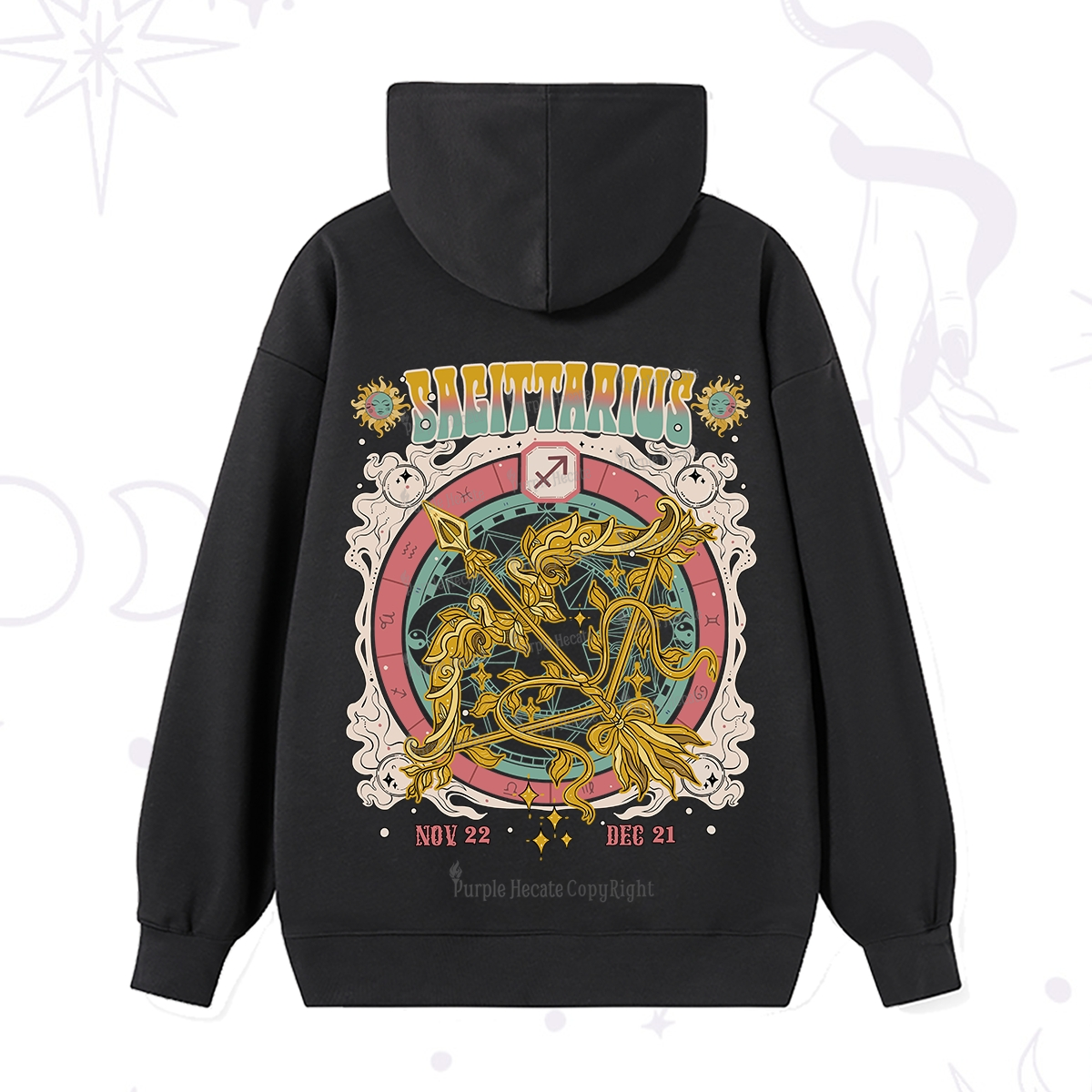 Purplehecate Sagittarius Cosmic Zodiac Hoodie