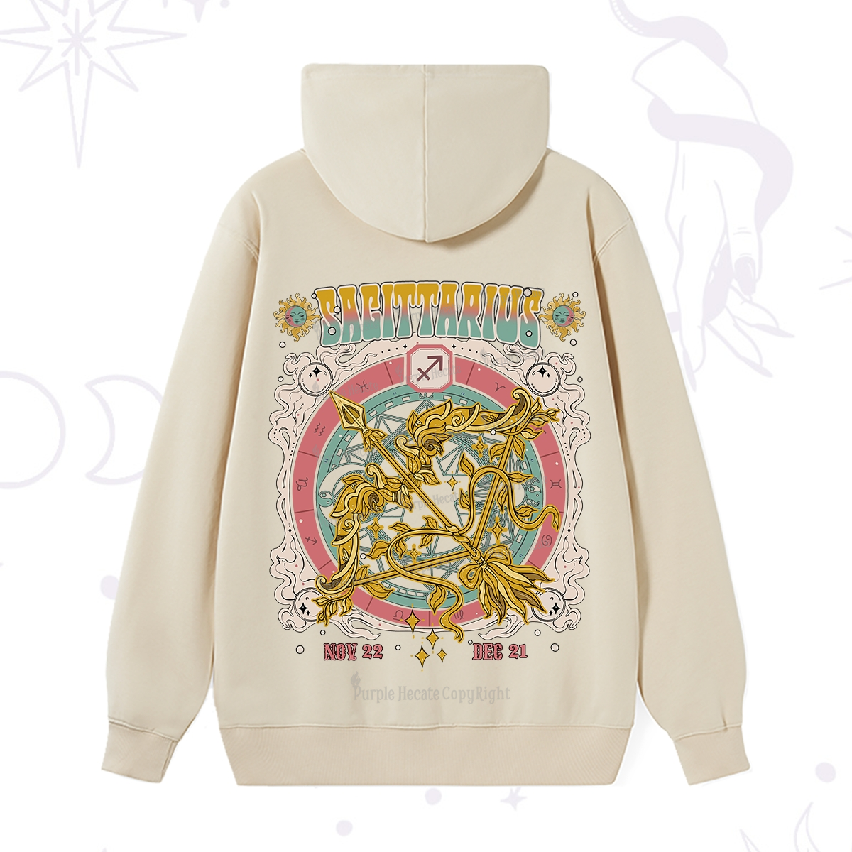Purplehecate Sagittarius Cosmic Zodiac Hoodie