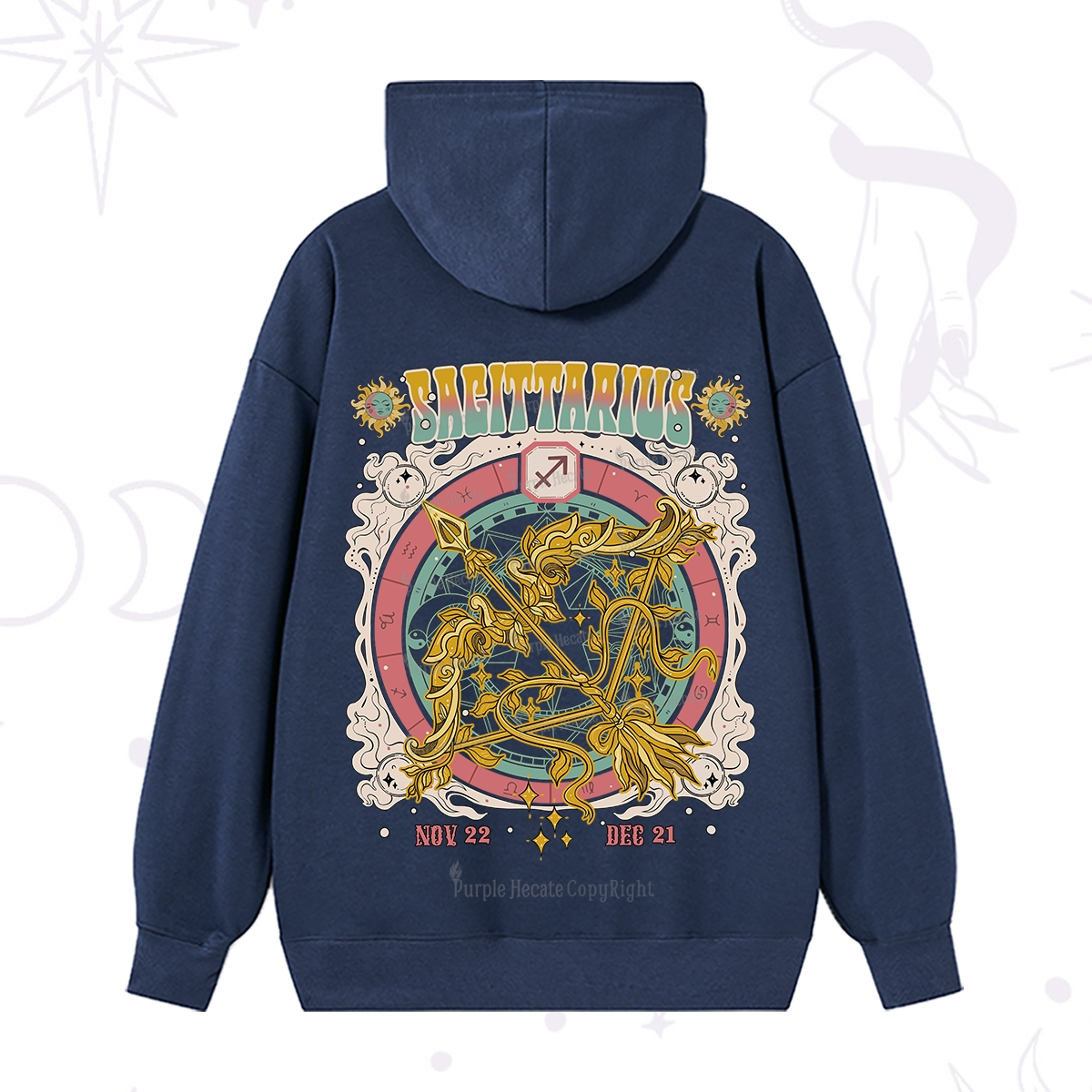 Purplehecate Sagittarius Cosmic Zodiac Hoodie