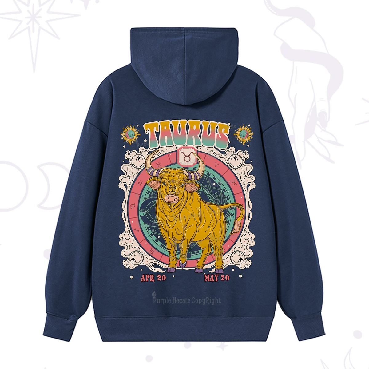 Purplehecate Taurus Cosmic Zodiac  Hoodie