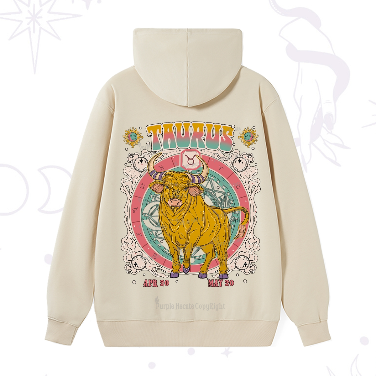 Purplehecate Taurus Cosmic Zodiac  Hoodie