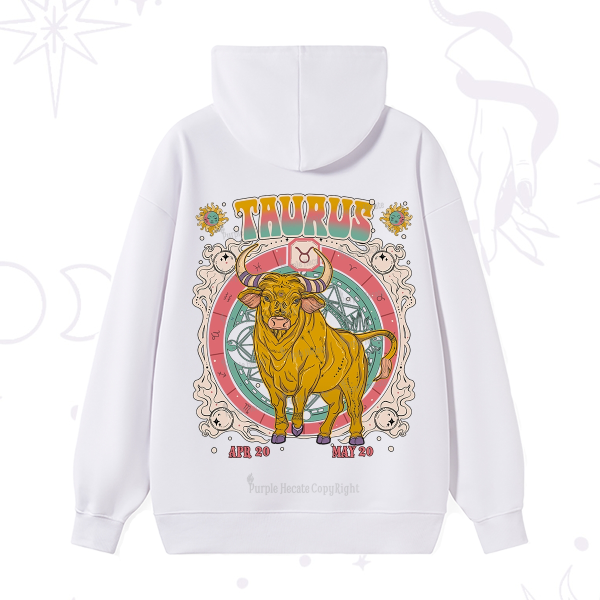 Purplehecate Taurus Cosmic Zodiac  Hoodie