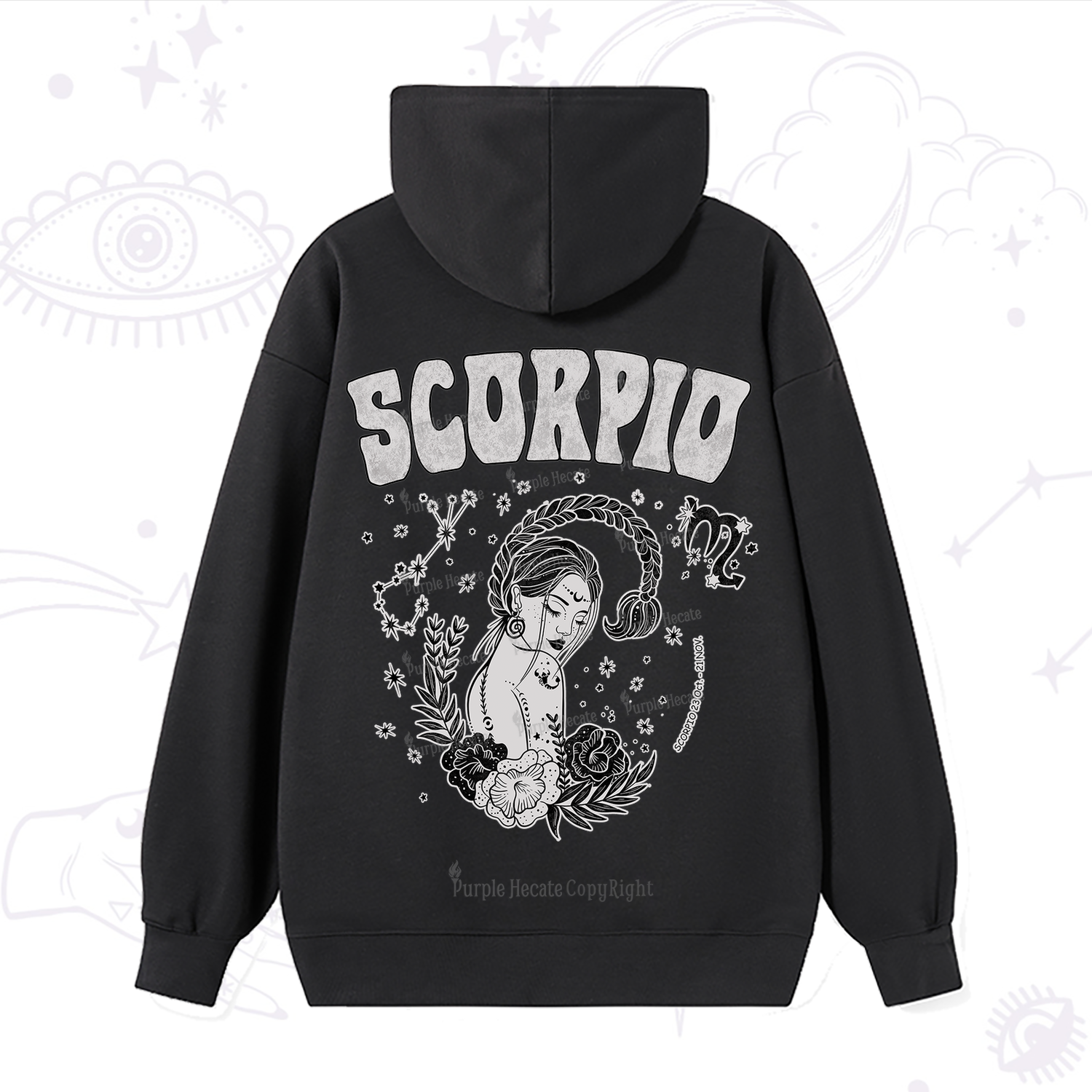Purplehecate Scorpio Zodiac Glyphs  Hoodie