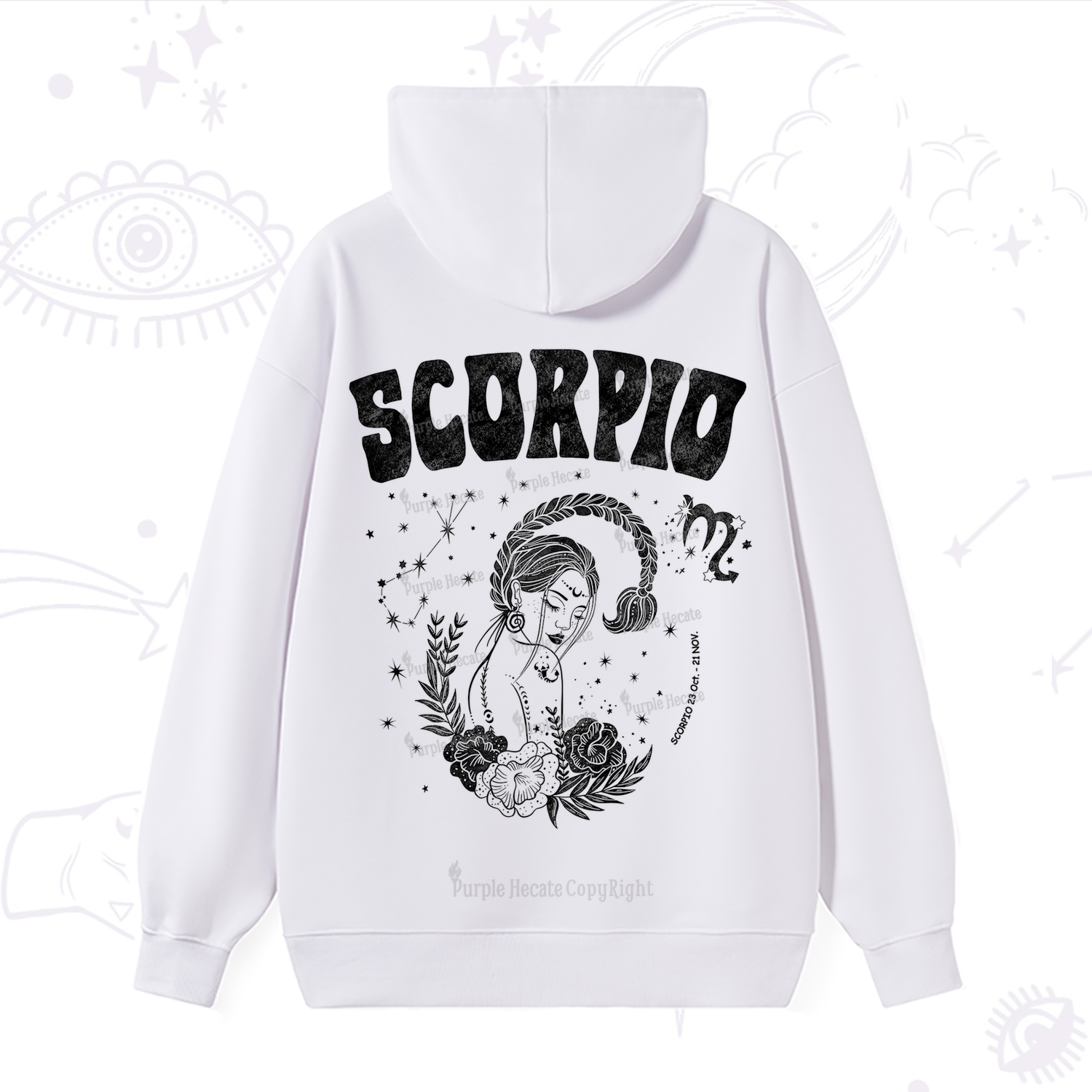 Purplehecate Scorpio Zodiac Glyphs  Hoodie