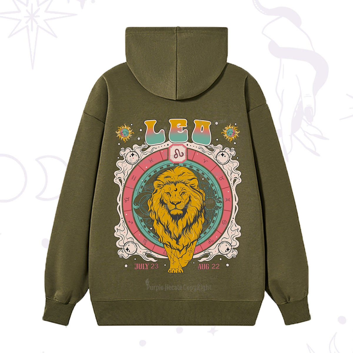 Purplehecate Leo Cosmic Zodiac Hoodie